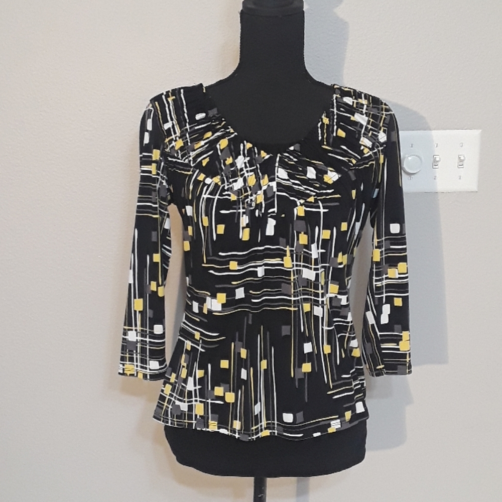WORTHINGTON Sheer Print Ladies Top S